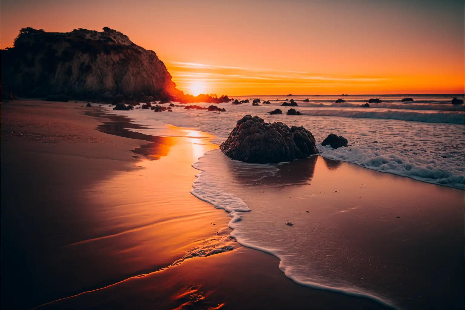 beach during the golden hour, Canon RF 16mm f:2.8 STM Lens, hyperrealistic photography, style of unsplash and National Geographic